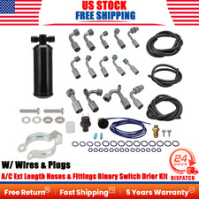 1 Set A/C Ext Length Reduced Barrier Hoses & Fittings Binary Switch Drier Kit US picture
