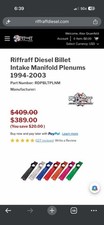 Riff Raff Diesel Ford 7.3 Billet Intake Manifold Plenums 94-03 F-250 E-250 350 picture