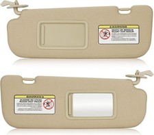 Beige Driver Left + Passenger Right Side Sun Visor Replacement Compatible with H picture