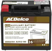 ACDelco AUX12-180 - Professional Auxiliary AGM 190 CCA Battery picture