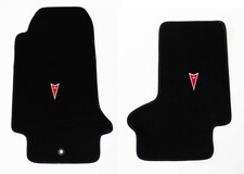 New 2007 - 2010 Black Floor Mats Solstice Embroidered Pontiac  Logo Set of 2 picture