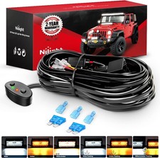Nilight 16AWG Wiring Harness Kit 1 Lead for 6 Modes Amber White Light Bar picture