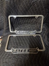 VINTAGE CHEVROLET DEALERSHIP LICENSE PLATE FRAMES PAIRBATES CHEVROLETORIGINAL  picture