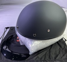 Daytona Unisex D.O.T. Skull Cap Half Face Helmet-Dull Black-Size: L picture