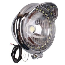 Universal Motorcycle LED Headlight Motorbike Head Lamp Chrome For Harley Chopper picture