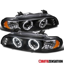 Fit 1996-2003 BMW E395-Series Black LED Halo Projector Head Lights Left+Right picture