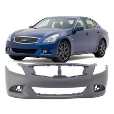 Bumper Cover For 2010-2013 Infiniti G37 Sedan /Journey w Fog holes Front picture