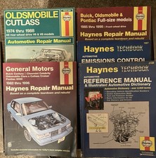 5 HAYNES AUTOMOTIVE REPAIR MANUALS OLDSMOBILE,GENERAL MOTORS AND 2 TECHBOOKS picture