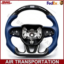 LED Carbon Fiber Dark Blue Steering Wheel For Dodge Charger Durango SRT 2015-23 picture