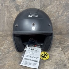 GMAX OF-2 Open-Face Motorcycle Helmet Matte Black L No Visor DOT Certified New picture