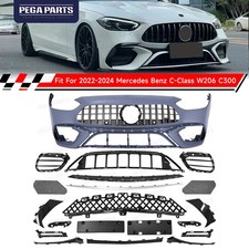 Fit Mercedes Benz W206 C Class To AMG Style 2021+ Complete Front Bumper Body Kit picture