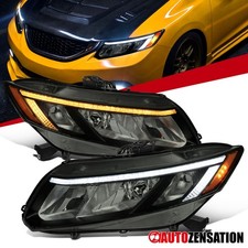 Smoke Fit 2012-2015 Honda Civic Sedan 12-13 Coupe Headlights LED Strip Headlamps picture
