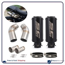 Slip for Ducati Monster 696 796 795 1100 Exhaust System Mid Pipe Carbon Muffler picture