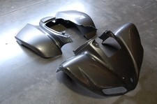 KAWASAKI KFX 700 04-10 PLASTIC BLACK CARBON FIBER LOOK FRONT AND REAR FENDER SET picture