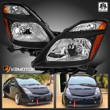 For 2006-2009 Toyota Prius Black Headlights Halogen Head Lamps Left+Right 06-09 picture