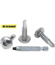 250 Pack 3/4'' Self Tap Zinc Cargo Trailer Sheet Metal Screws w/ #2 Square Bit picture