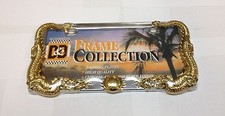 3 D DRAGON CHROME GOLD METAL AUTO CAR LICENSE PLATE FRAME  LPF-7402 picture
