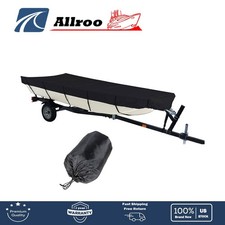 12ft 14ft 16ft 18ft Boat Cover For Jon Boat L Beam Width Up To 75inch 210D Black picture