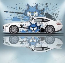 Wolf Car Decal; Cool Car Decals; Custom Side Racing Car Decal Both Sides picture