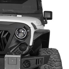 4Pcs Steel Flat Tube Front & Rear Fender Flares for 2007-2018 Jeep Wrangler JK  picture