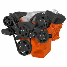 Black Big Block Chevy All Inclusive Serpentine System Kit BBC 454 AC PS ALT picture