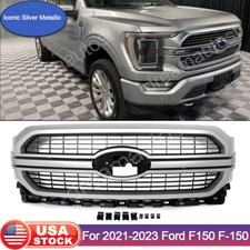 Iconic Silver Front Bumper Upper Grille For 2021 22 2023 Ford F-150 F150 Limited picture