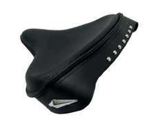 Solo Seat Harley Black Leather Skirt Knucklehead Panhead Shovel TC Bobber |Fit picture