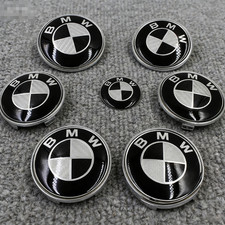 7Pcs Carbon Fiber Emblem Centre Caps Badges for BMW Model 82mm/74mm/68mm/45mm US picture