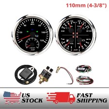 RACETECH 110mm 2 Gauge Set 2in1 GPS Speedometer 120 MPH 4in1 Multi Function picture