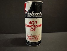 OEM NOS Vintage Polaris 40/1 Snowmobile Oil 16oz Can, Sealed/Unused, Snow Sled picture