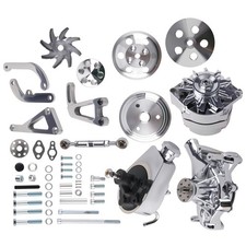Small Block Chrome Kit for Chevy Chevrolet 350 w/ Long Water Pump Alternator picture