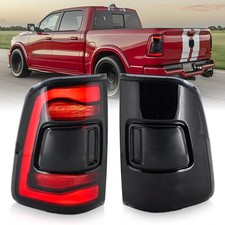 2PCS LED Tail Lights For Dodge RAM 1500 2019-2024 Smoked Rear Lamps Sequential picture