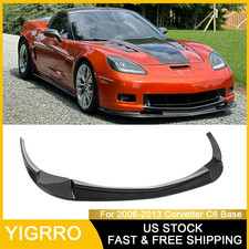 Front Bumper Lip Splitter For 05-13 Corvette C6 BASE ZR1 Style Carbon Fiber Look picture