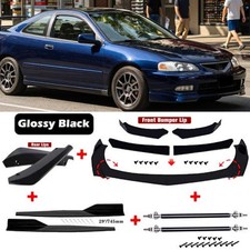 For Acura Integra BLACK Front&Rear Bumper Lip Splitter+29