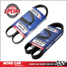 EPDM 2 Drive Belt Set for 2001-2005 Honda Civic Acura Alt-AC-Pwr 6PK990-4PK1010 picture