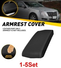 1-5Set For Cadillac CTS 2008-2014 Center Console Lid Armrest Cover Black Leather picture