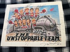 SIGNED 2002 Red Riders Team Honda Poster Shop Sign Dirt Bike Autograph picture