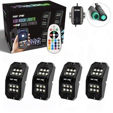 SUNPIE 4 Pods Upgraded 210 Degrees Wide Angle RGBW Rock Lights 4Pcs, Black picture