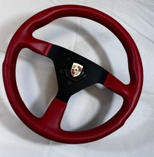 MOMO Steering wheel Model No. TYP V35 KBA 70068 NOS rare red smooth leather picture