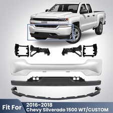 For 2016-2018 Chevy Silverado 1500 WT/ Custom Front Bumper Cover Kit W/O Sensor picture