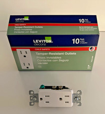 Leviton T5325-WMP Decora 15A Tamper Resistant Duplex Outlets White 10 Pack picture