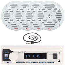 Pyle PLMRB29W2 Marine Bluetooth USB MP3 Receiver, 4x 6.5