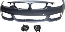 4-SERIES 14-20 FRONT BUMPER COVER Primed 3-pc Kit with Fog Lights - CAPA picture