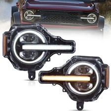 VLAND 2x LED Projector Headlights For 2021-2024 Ford Bronco DRL Color Changed picture