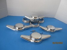 4 TRUE SPOKE  CENTER CAPS 2 BAR DOME SPINNERS  WIRE  WHEELS picture