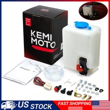 12V UTV Windshield Washer Bottle Universal Tank Pump Wiper System Reservoir Kit picture