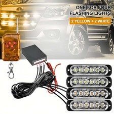 4PCS LED Strobe lights 12V Amber White Car Truck Emergency Hazard Warning Lights picture