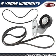 A/C Serpentine Tensioner & Drive Belt For Chevy Silverado GMC Savana 90K-38159 picture