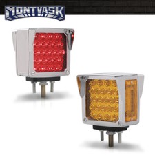 2Pcs Square 52 LED Dual Face Stud Mount Pedestal Fender Turn Signal Marker Light picture