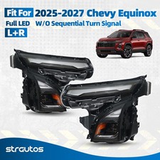 For 2025-2027 Chevy Equinox Full LED Headlight W/O Sequential Left+Right Pair picture